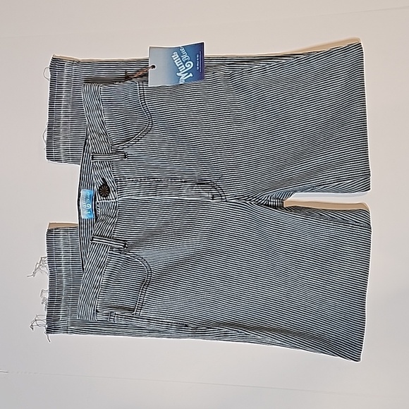 Show Me Your Mumu Blue Brooklyn Pants Jeans High Waist Pin Striped Cropped 30 - Picture 2 of 13